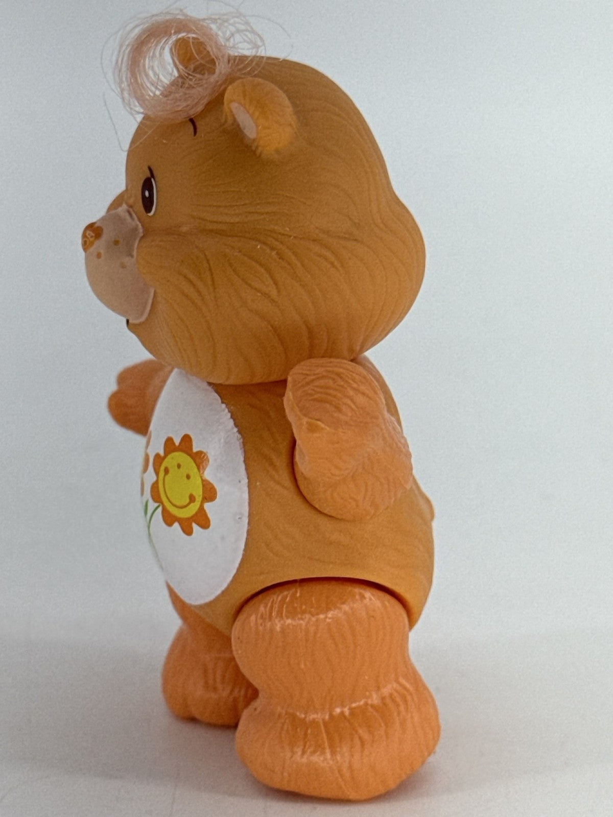 1983 Kenner Care Bears Friend Bear Poseable PVC Figure Sunflowers Orange
