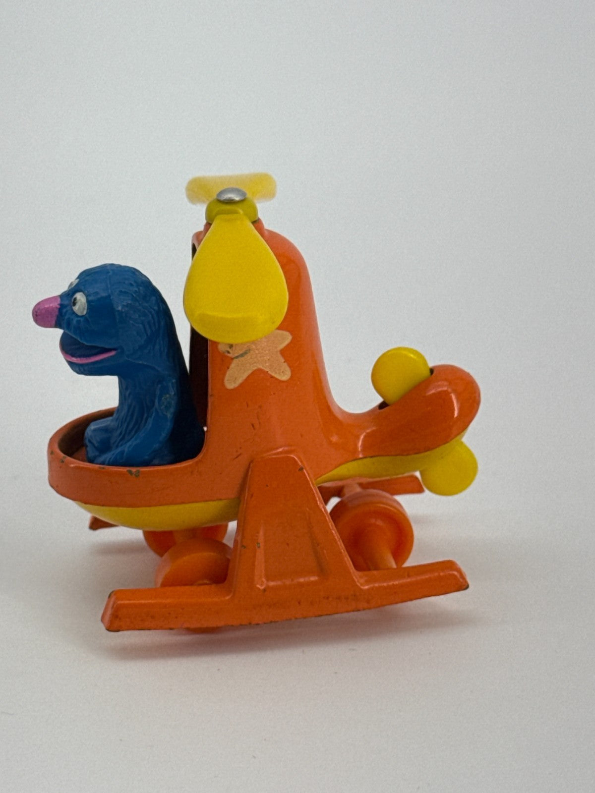 VTG 1970s Hasbro Sesame Street Grover Helicopter Toy Muppets Inc Hong Kong Rare