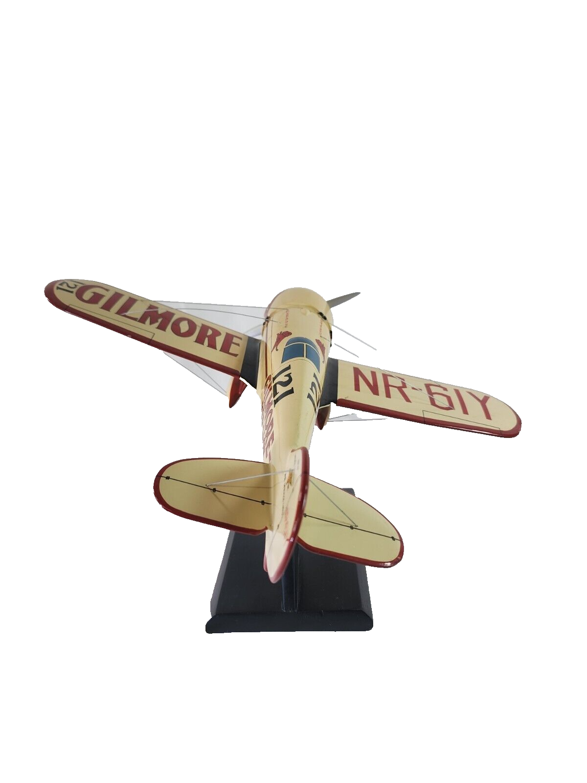 Wedell Williams Racer Gilmore Red Lion Wooden Airplane Model Vintage Collectible