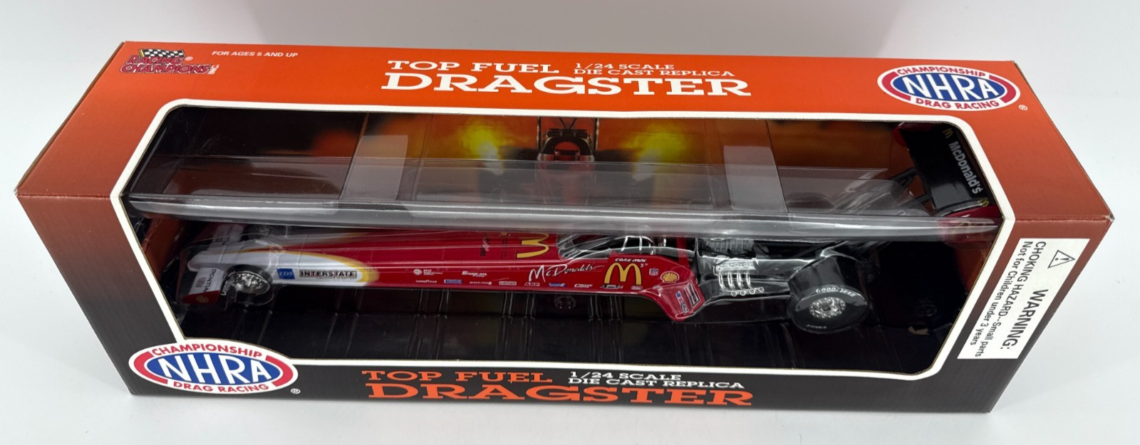 NHRA Top Fuel Dragster 1:24 McDonald’s Racing Champions Die-Cast 1996 NIB