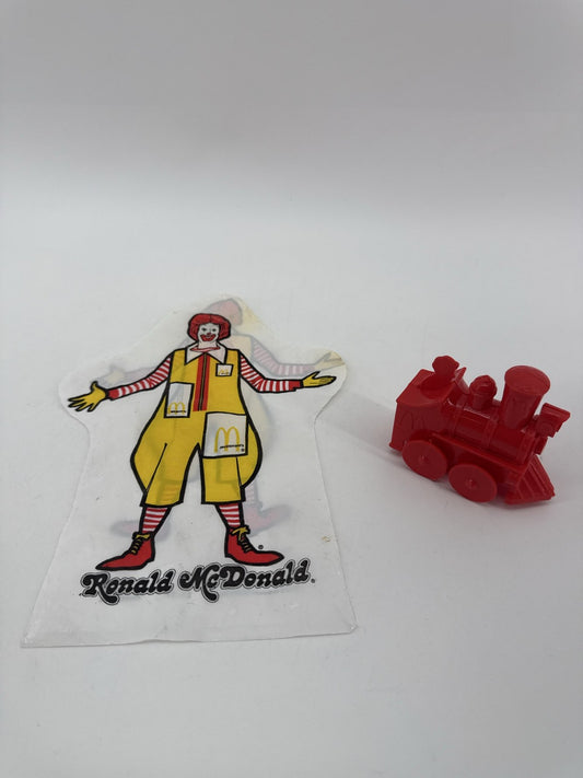 1994 McDonald's Ronald McDonald Happy Meal Train Car Red Engine