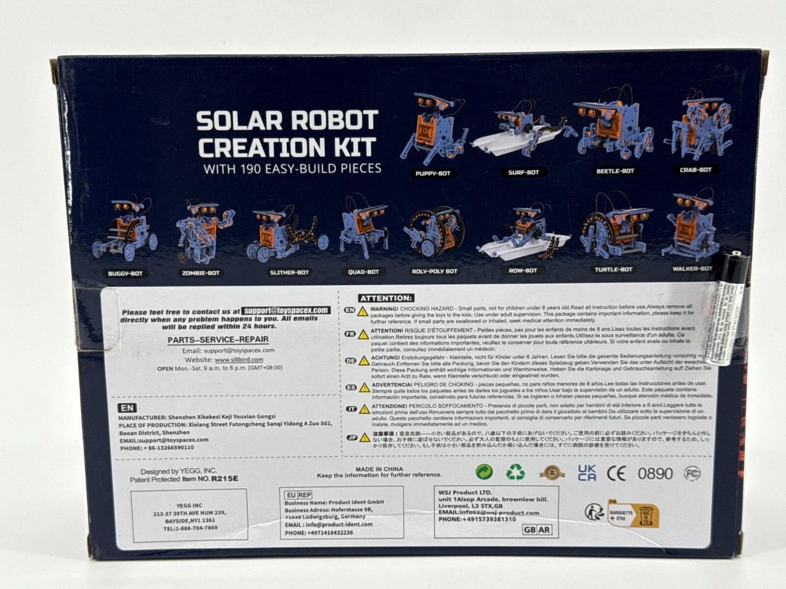 Sillbird Solar Robot Kit 12-in-1 STEM Build Toy R215E New Sealed Gift 8+ Kids
