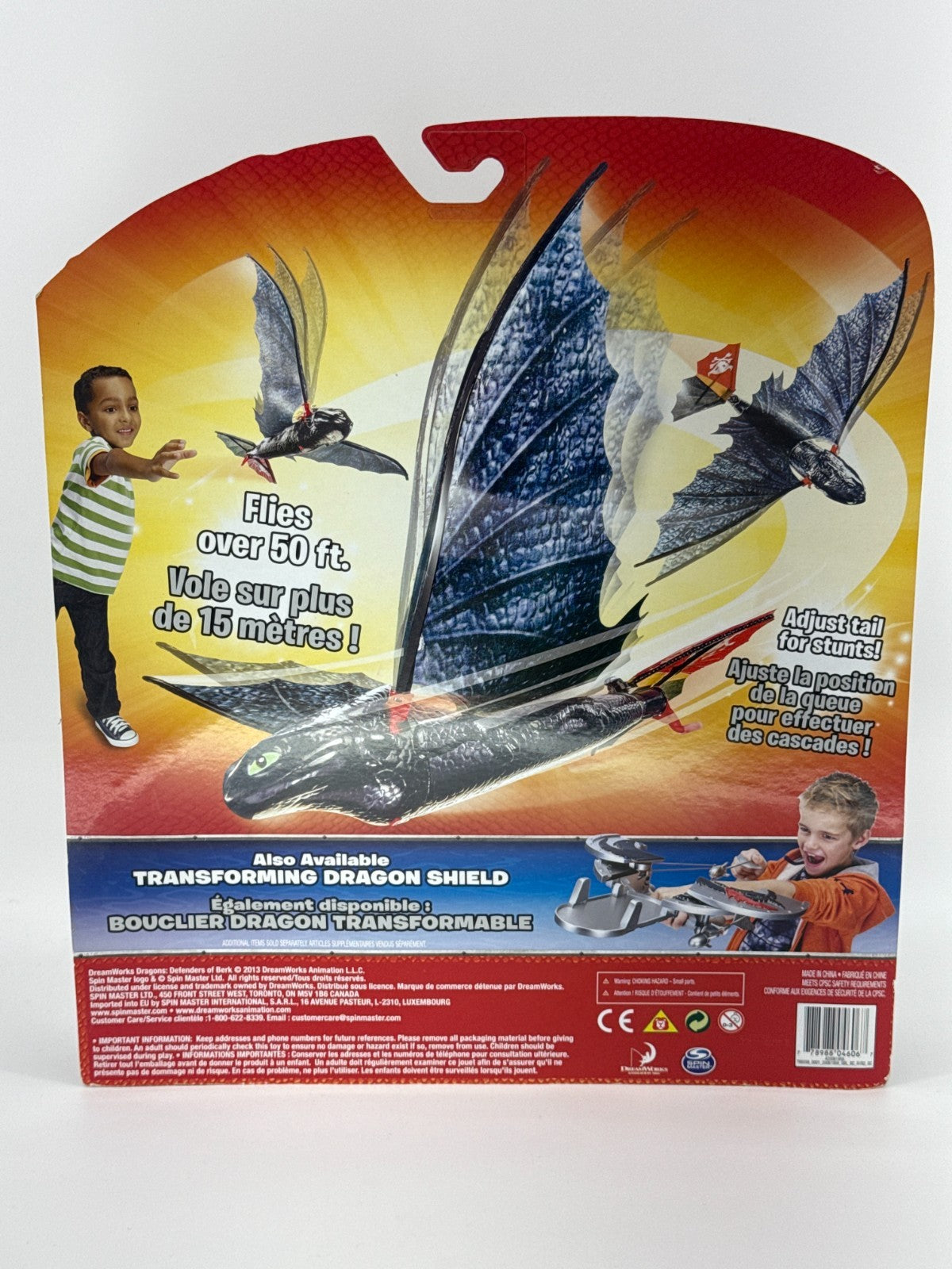 DreamWorks Dragons Defenders Berk Real Flying Toothless Toy 2013 Spins Flies 50f