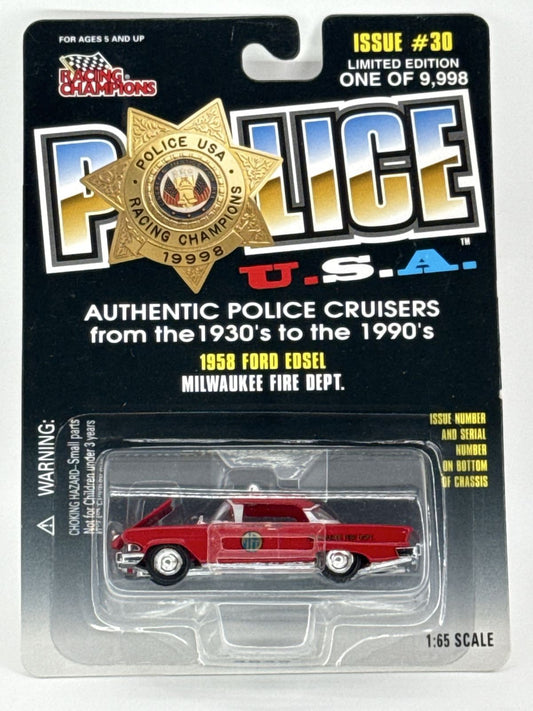 Racing Champions 1958 Ford Edsel Police USA Milwaukee Fire Dept 1:65
