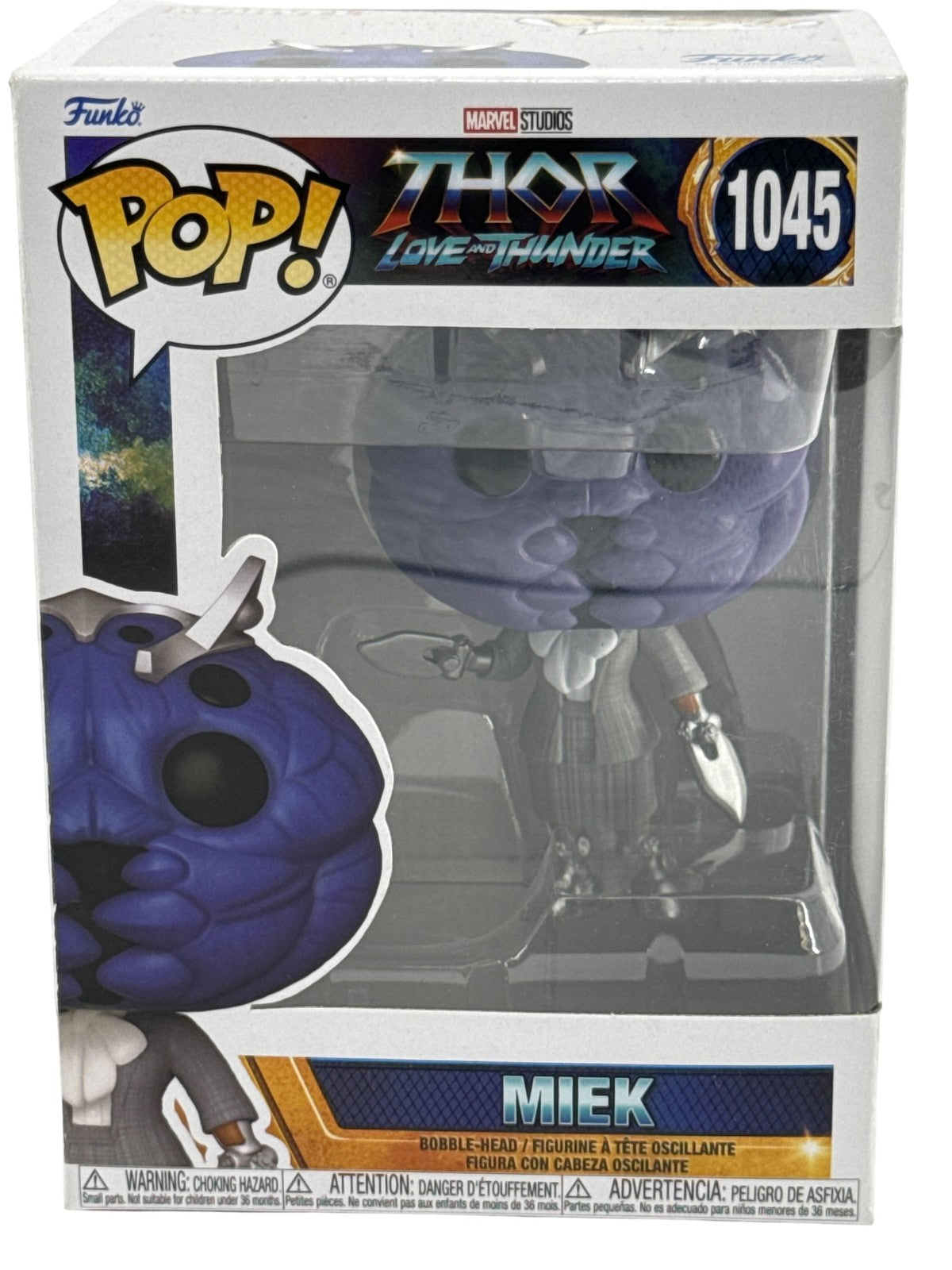 Funko Pop Marvel Thor Love And Thunder Miek #1045 Vinyl Bobblehead Purple Figure