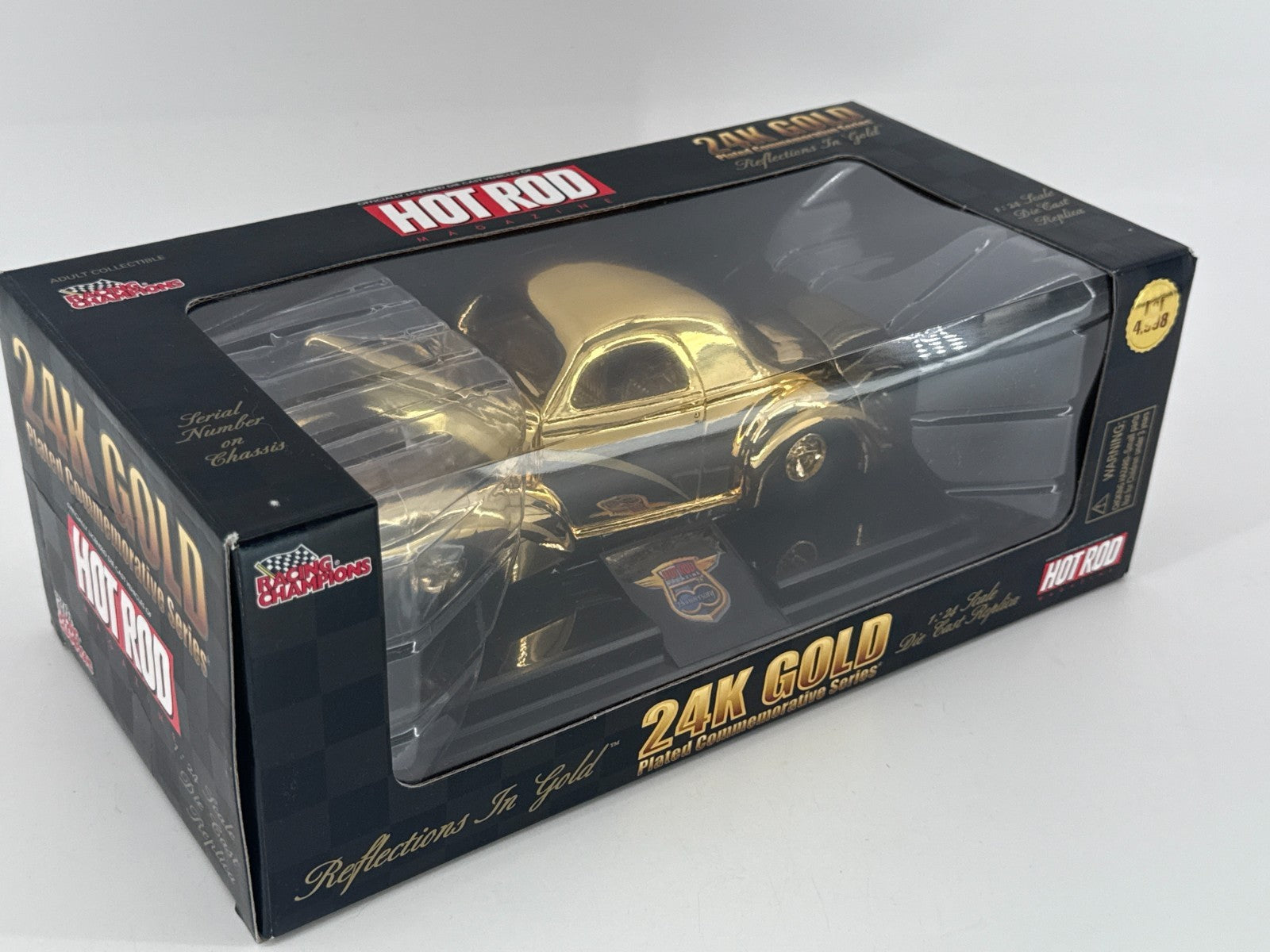 Racing Champions 1:24 24K Gold ‘40 Ford Coupe Diecast HOT ROD Magazine Ltd 1 of
