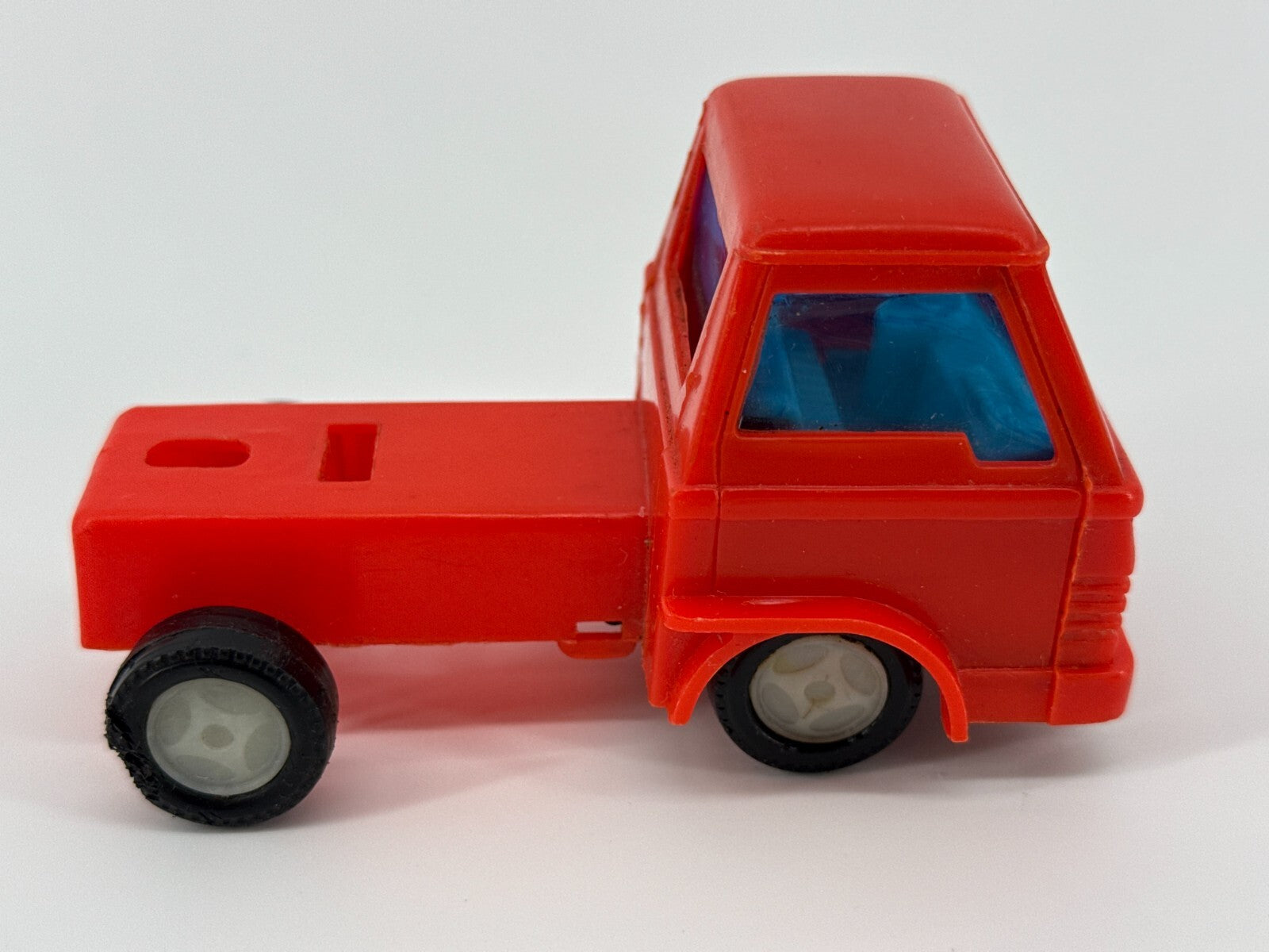 Vintage Red Plastic Cabover Semi Truck 1970s Hong Kong Toy Blue Windows HTF