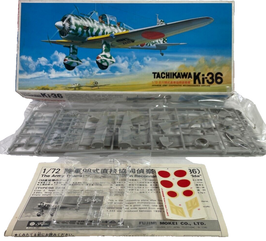 Fujimi 1/72 Ki-36 Tachikawa Cooperation Reconnaissance Aircraft Model Kit CV JD