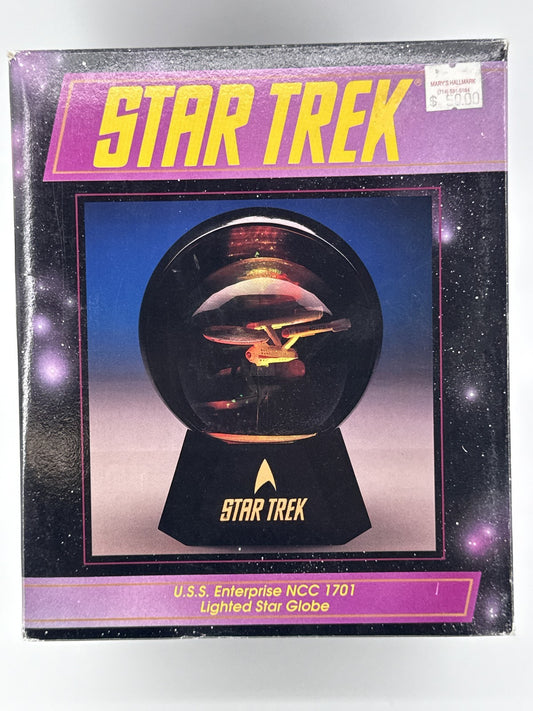 1992 Hallmark Star Trek USS Enterprise NCC-1701 Lighted Star Globe Vintage