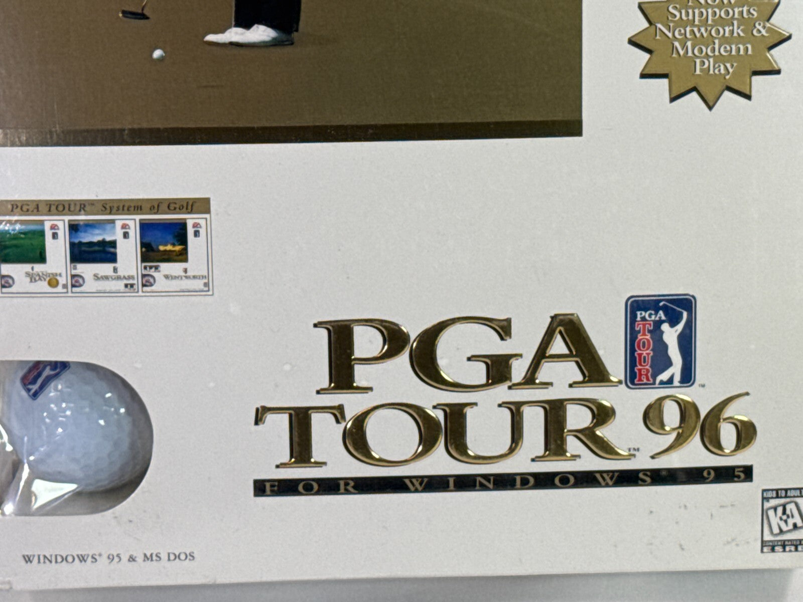 A Sports PGA Tour 96 PC Big Box Golf Game 1995 Windows 95 MS-DOS Sealed New