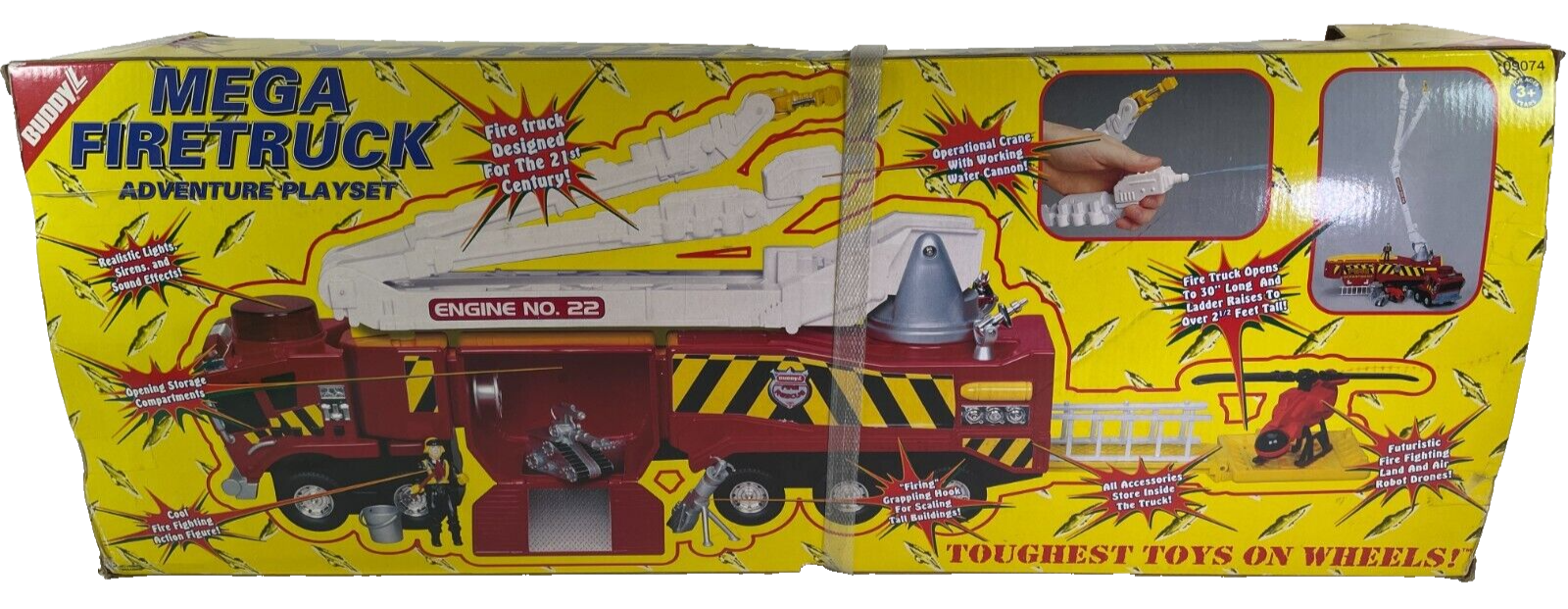 VTG Buddy L Mega Firetruck Adventure Playset – 10 Wheels, Lights & Sounds