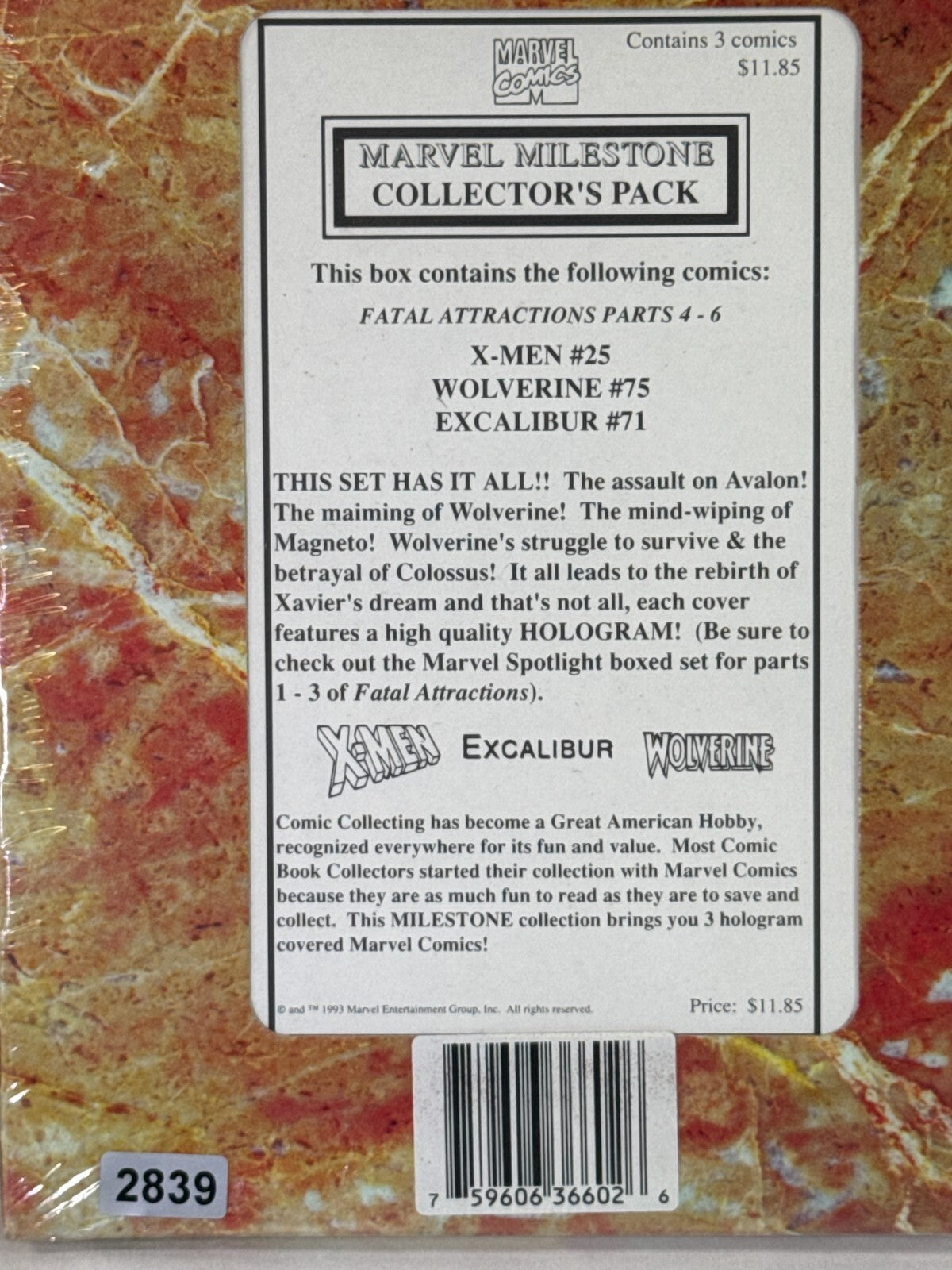 Marvel Milestones Collector’s Pack X-Men 25 Wolverine 75 Excalibur 71 Sealed