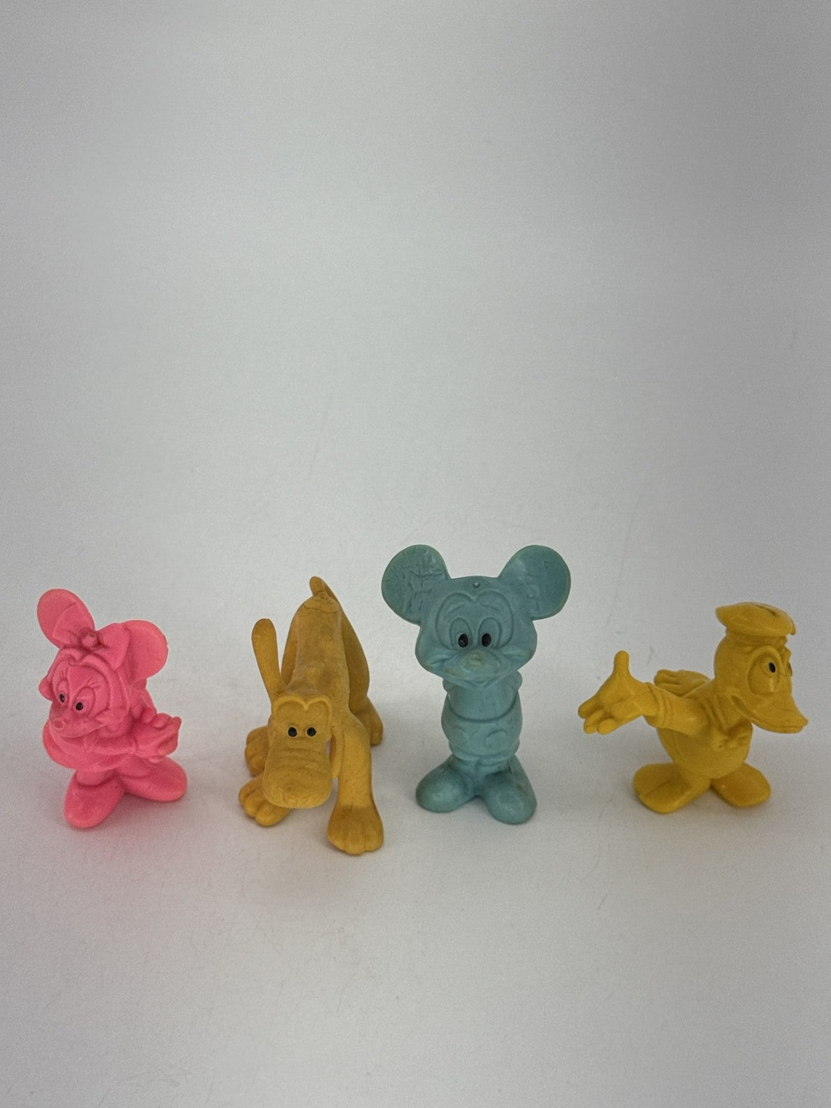 Disney Minnie Mickey Pluto Donald Rubber Figures Hong Kong 60s 70s Lot 4