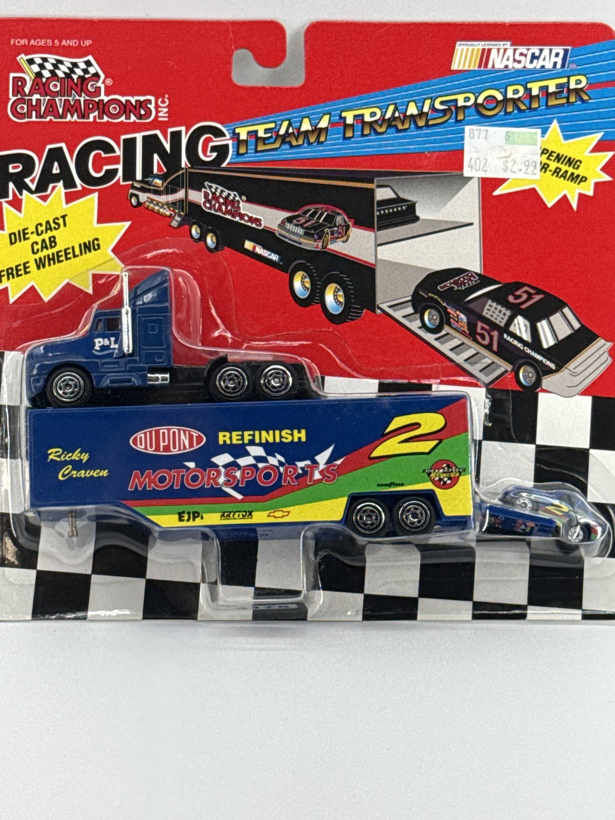 Vintage 1994 Racing Champions NASCAR Team Transporter Ricky Craven DuPont New
