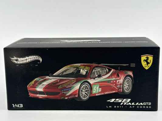 Hot Wheels Elite 1:43 Ferrari 458 Italia GT2 LM 2011 AF Corse #51