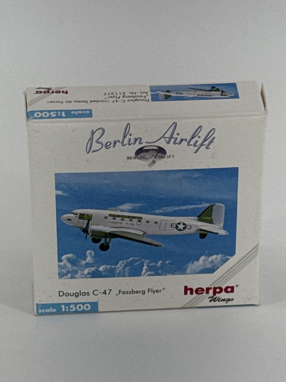 Herpa Wings Douglas C-47 Fassberg Flyer 1:500 Berlin Airlift USAF 511377