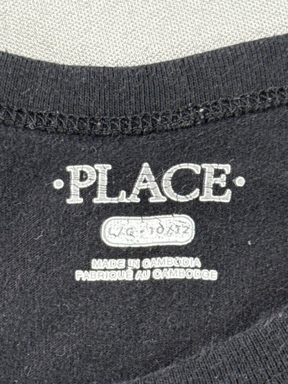 PLACE Raglan Long Sleeve Colorblock Two Tone Shirt L/G (10/12) Black Tan Men