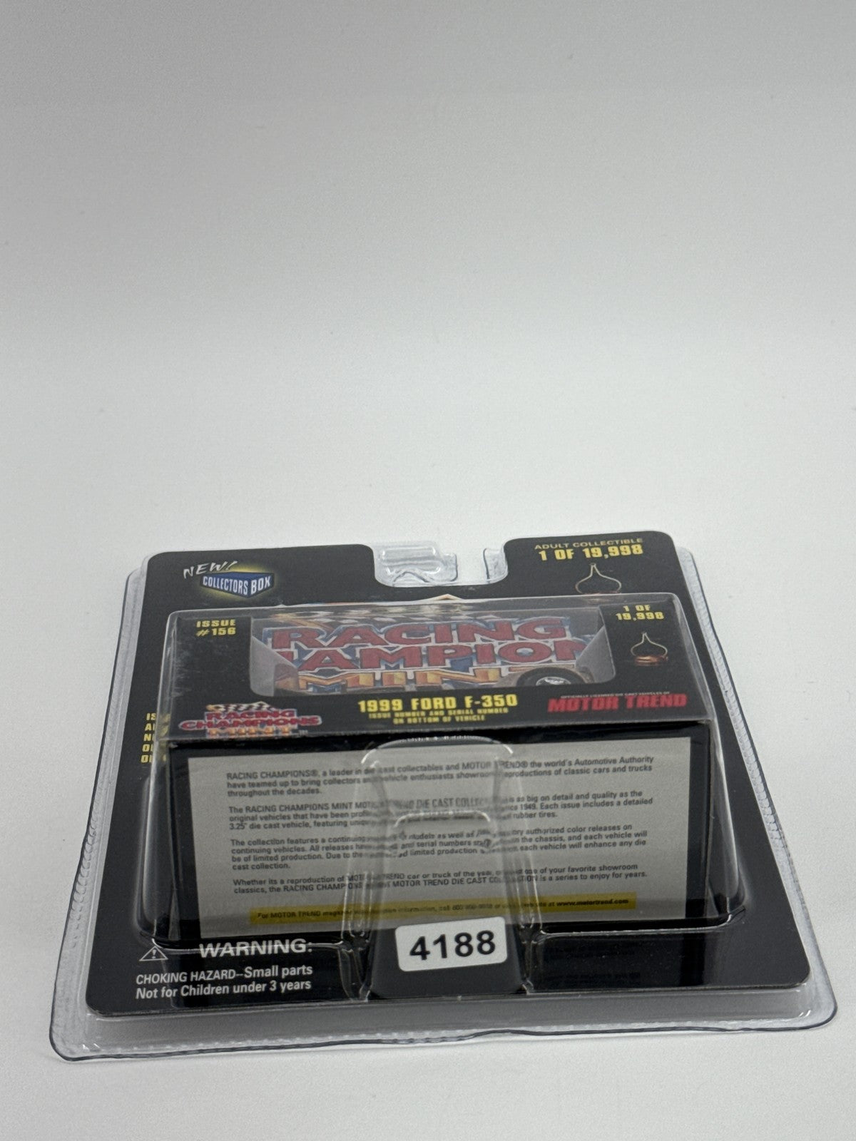Vintage Racing Champions Mint 1999 Ford F-350 Die Cast Truck 1/64 Motor Trend NE
