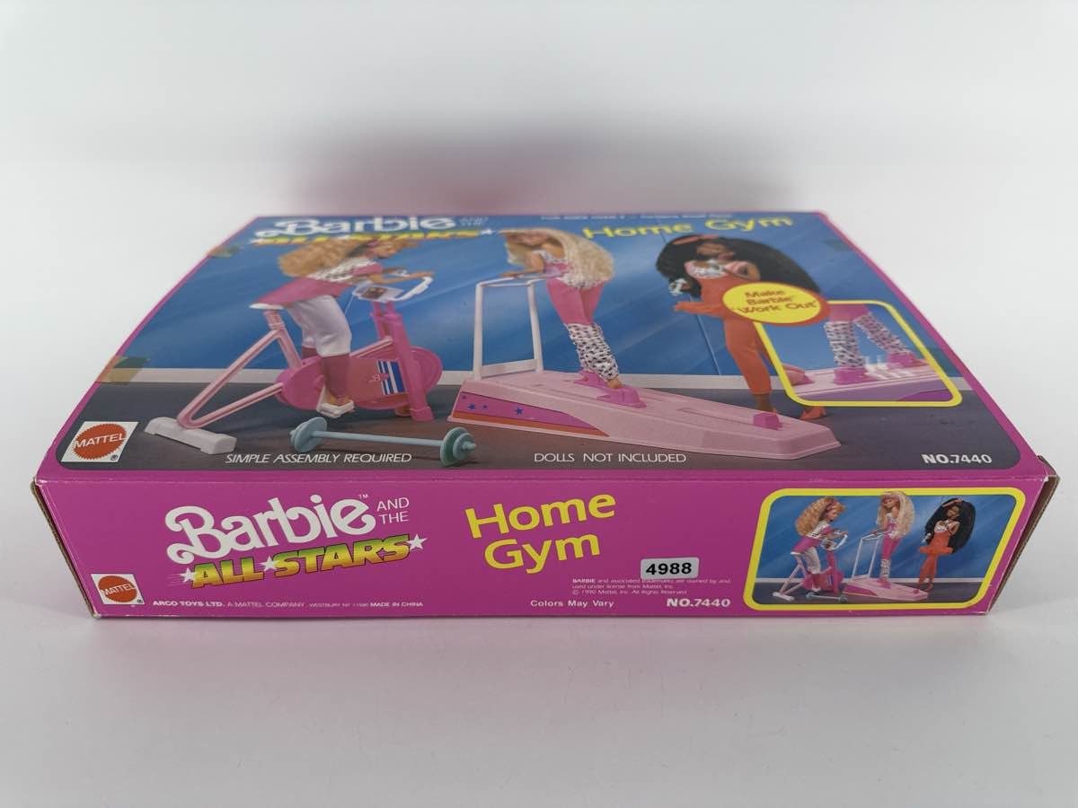 Barbie All Stars Home Gym Playset Mattel 1989 #7440 Box & Accs