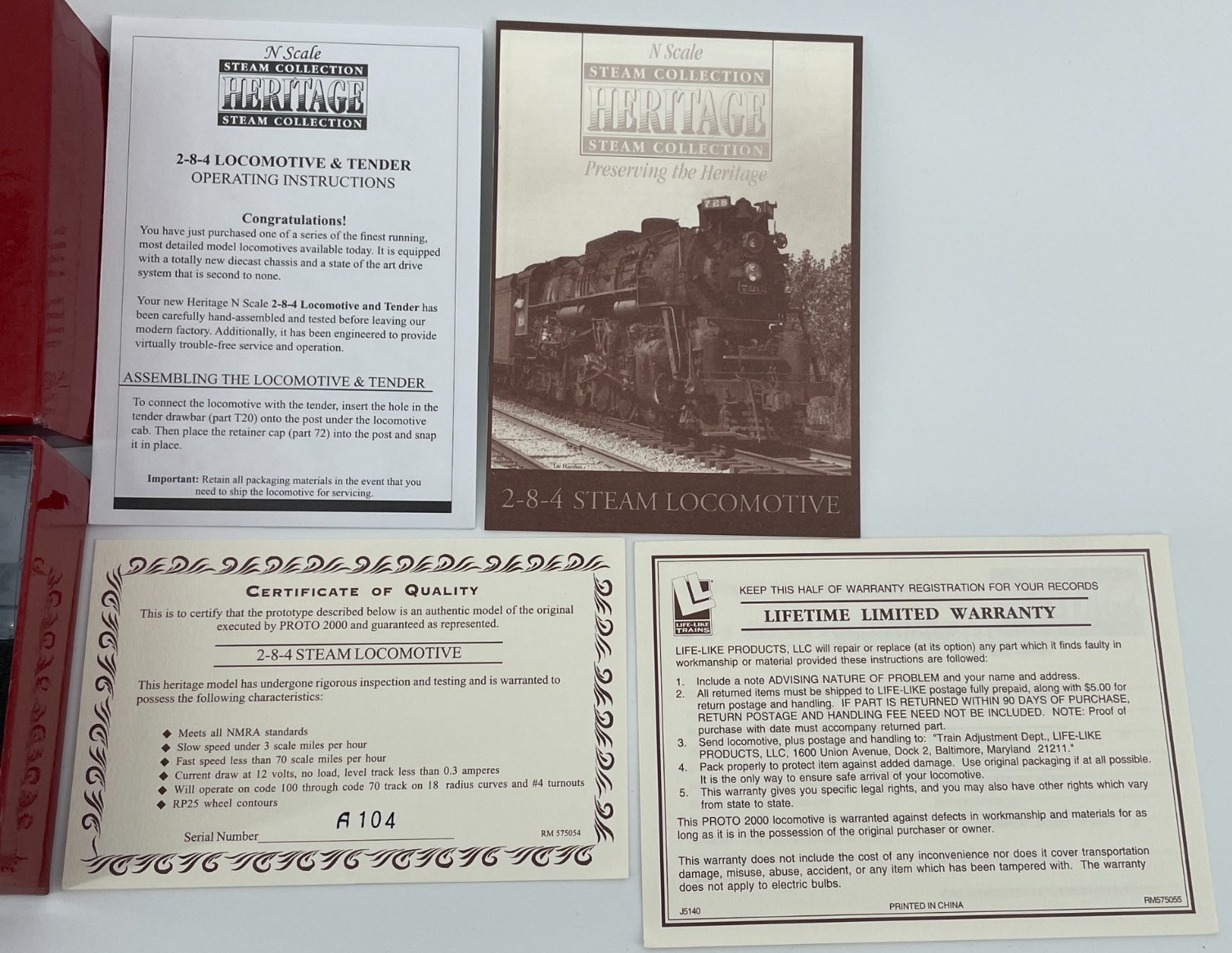 Walthers N Scale 2-8-4 Berkshire Steam Locomotive Virginian #508 w/COA 7878