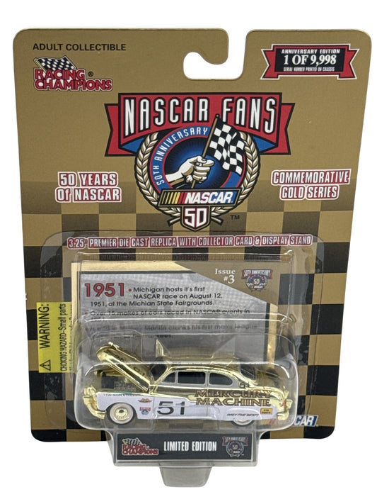 Vintage NASCAR Fans Hat Cap Snap Back Gold 50th Anniversary Racing Champions 90s