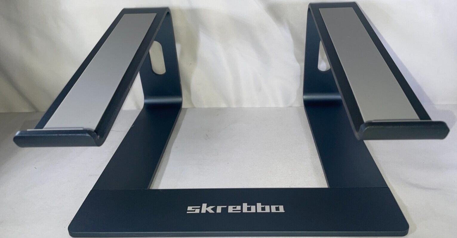 Skrebba Silver Laptop Stand 10-15.6" Ergonomic Riser Ventilated Aluminum Alloy