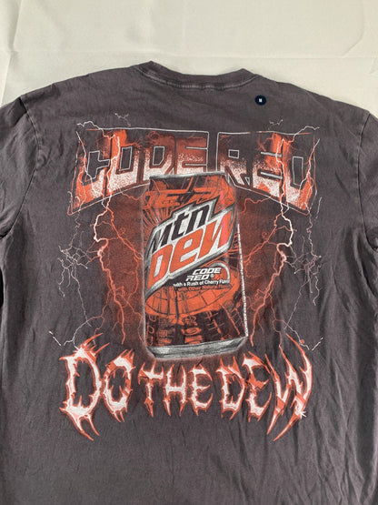 Hollister Mountain Dew Code Red Shirt Mens Medium Black Graphic Tee Boxy Fit