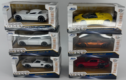 Jada LoPro Diecast Car Lot Camaro Mustang GT Ford GT Corvette Lambo 1:32