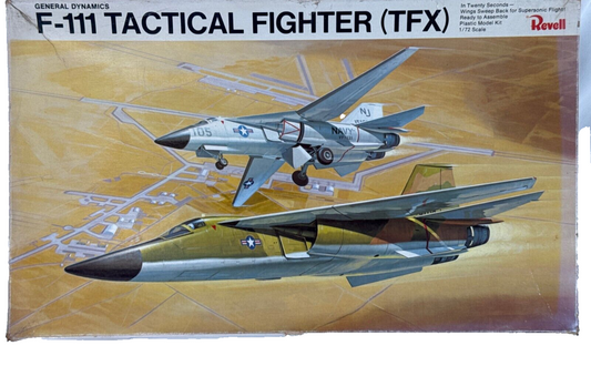 Revell 1/72 F-111 TFX Tactical Fighter Model Kit 1965 Vintage Open Box Complete