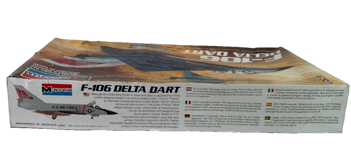 1983 Monogram Model Plane 1/48 F-106 Delta Dart Kit #5809 SEALED Air Force NEW