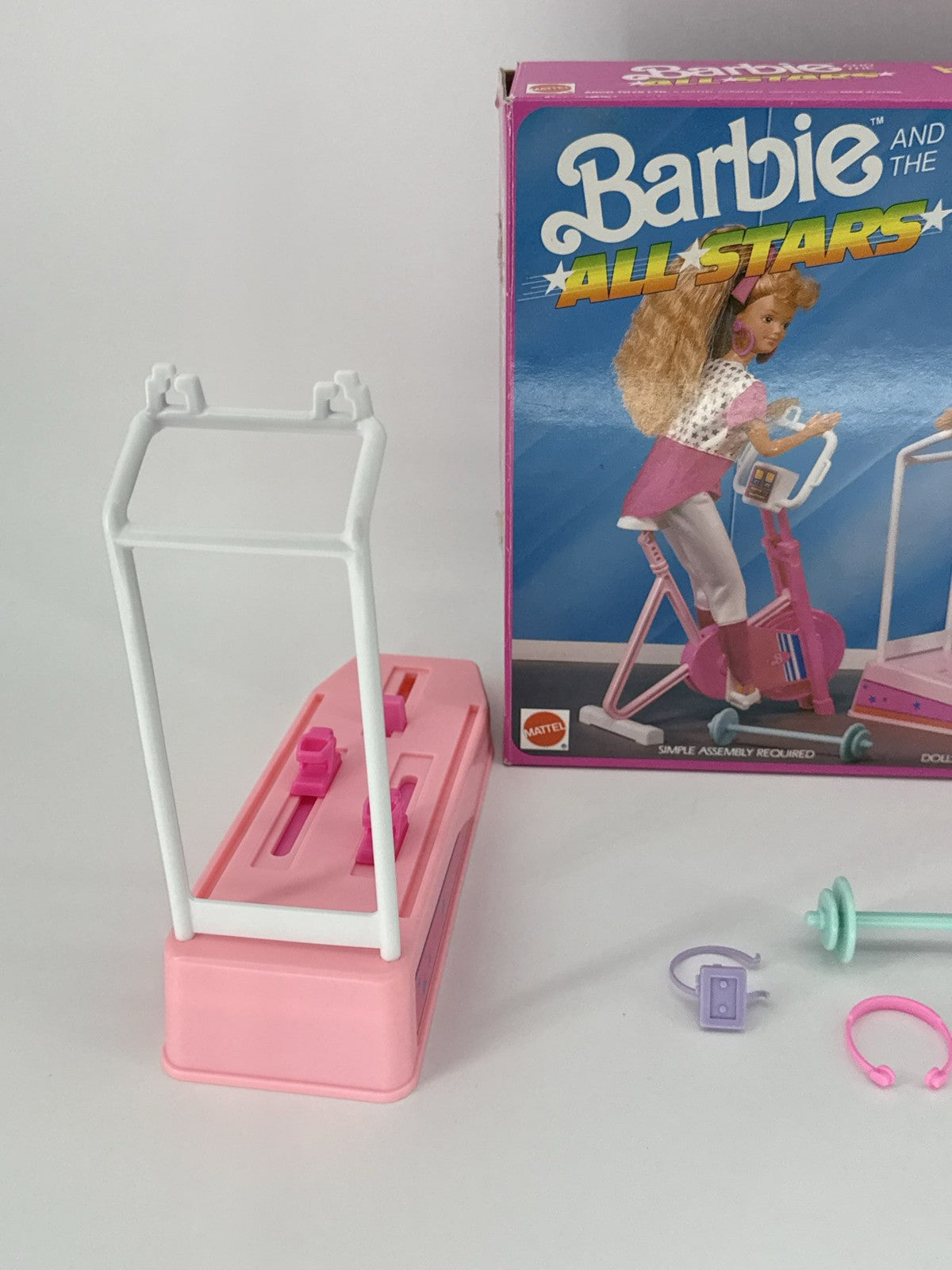 Barbie All Stars Home Gym Playset Mattel 1989 #7440 Box & Accs