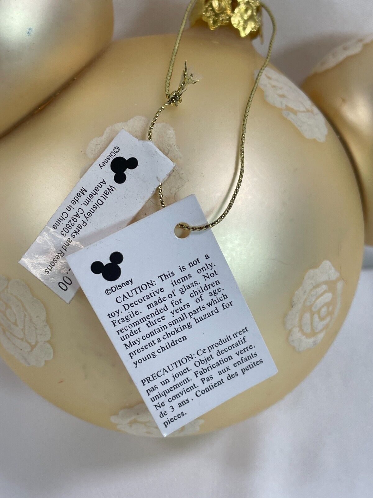 Disney Parks Mickey Mouse Gold Blown Glass Ornament – Rare Collectible 2029