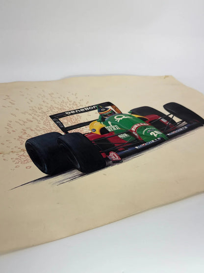 Benetton F1 Nannini Print Cademartori Signed Ltd Racing Art Vintage