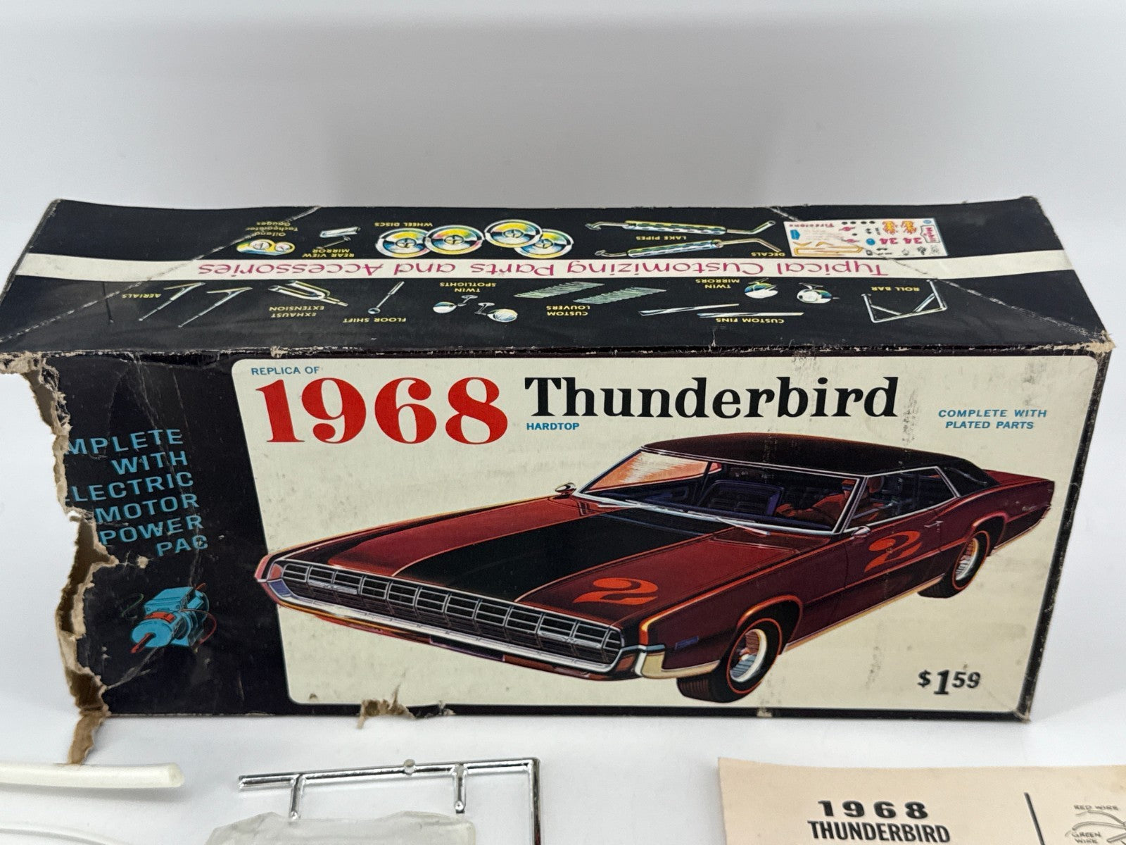 1968 Thunderbird Motorized Model Kit Eldon 1/25 Car Electric Power Boxed VTG