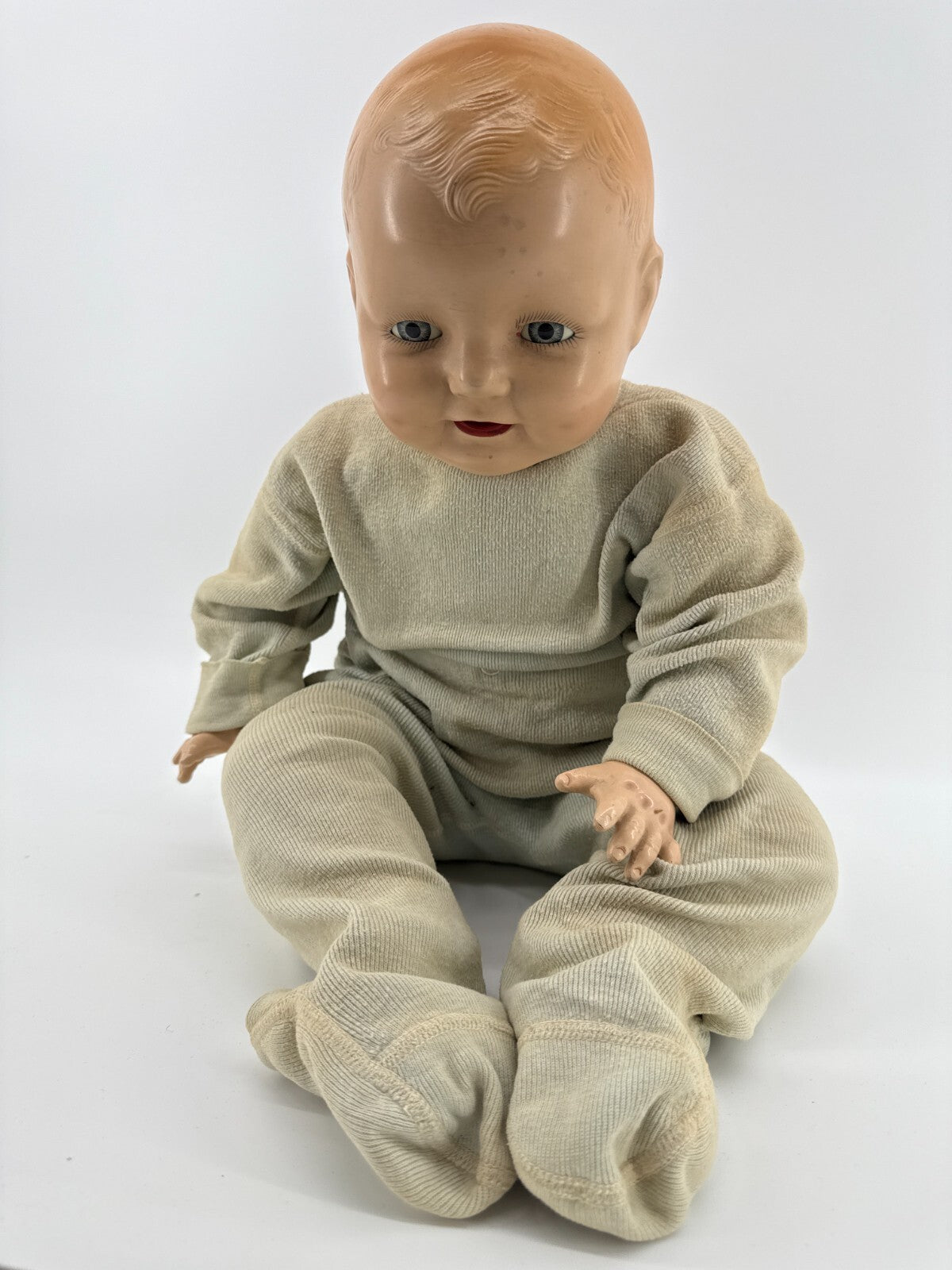 Antique 1920s EIH Co Horsman Baby Dimples Doll 20” Tin Eyes Comp Body READ