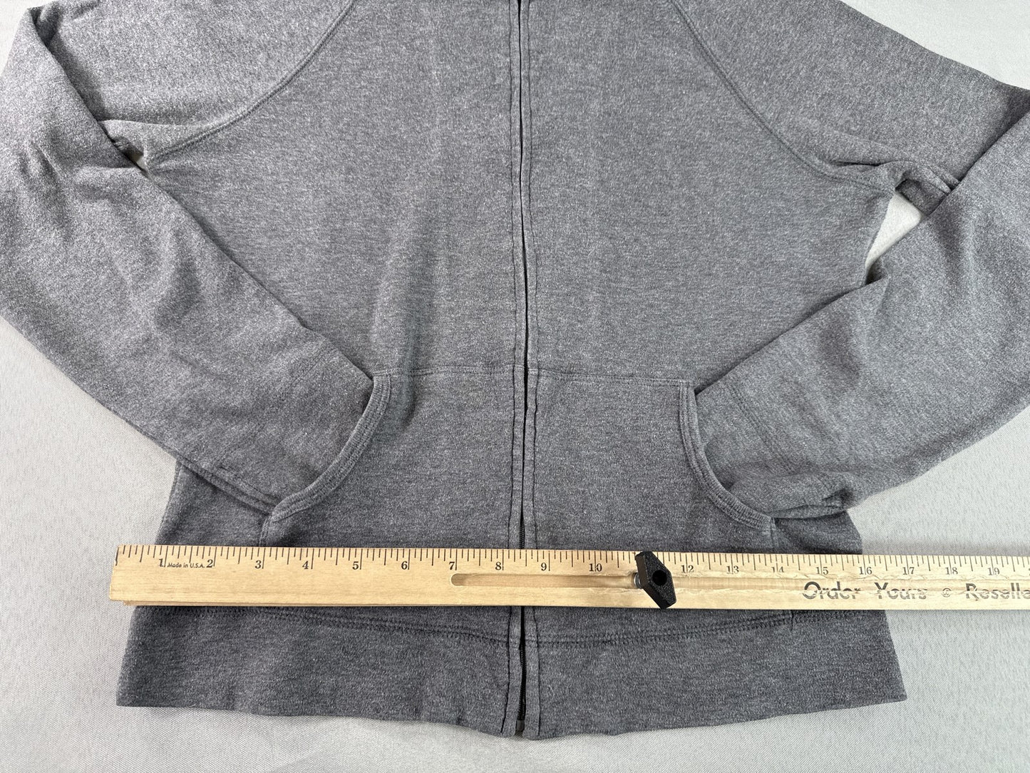 EXPRESS Zip Up Hoodie Gray Cotton Spandex Lightweight Full Long Sleeve Hooded M
