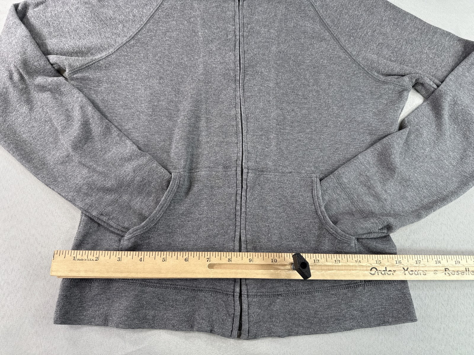 EXPRESS Zip Up Hoodie Gray Cotton Spandex Lightweight Full Long Sleeve Hooded M