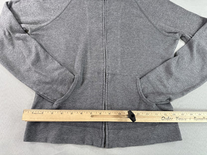 EXPRESS Zip Up Hoodie Gray Cotton Spandex Lightweight Full Long Sleeve Hooded M