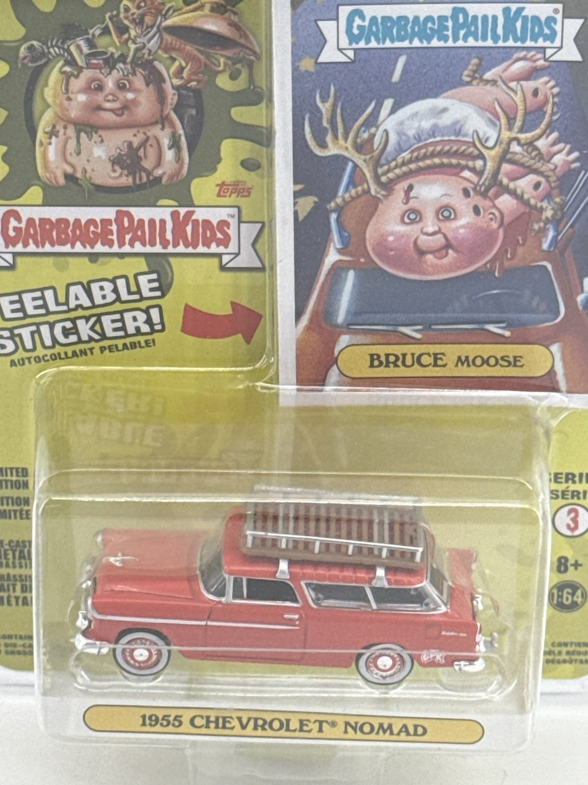 Greenlight Garbage Pail Kids 1955 Chevy Nomad Bruce Moose 1:64 Diecast