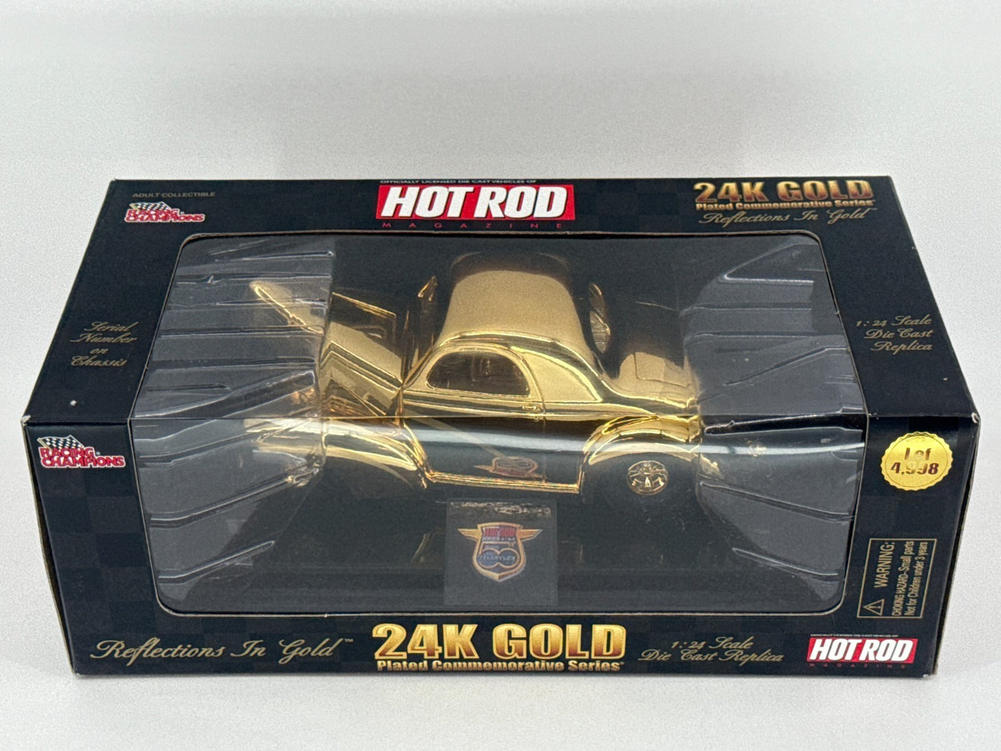 Racing Champions 1:24 24K Gold ‘40 Ford Coupe Diecast HOT ROD Magazine Ltd 1 of