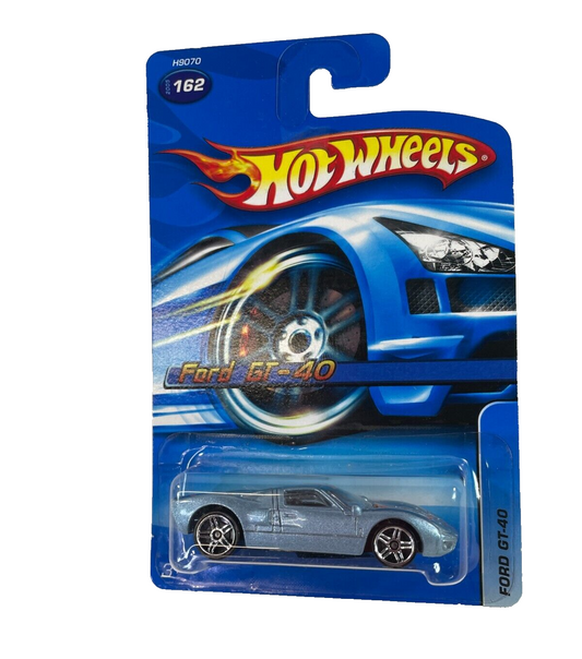Hot Wheels Ford GT-40 H9070 #162 Light Blue Silver Metallic 2005 Collector #1426