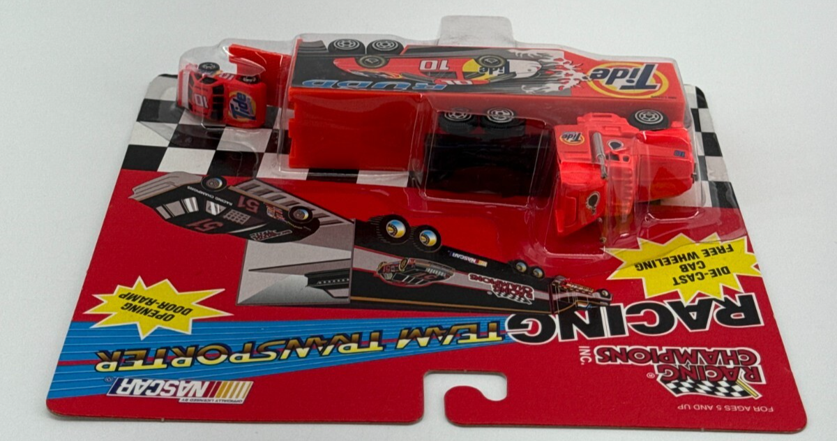 1996 Racing Champions NASCAR #10 Tide Ricky Rudd 1/87 Transporter & Car Set NIP
