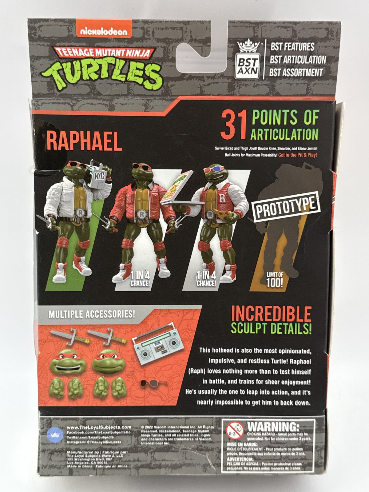 BST AXN Teenage Mutant Ninja Turtles Raphael Action Figure Green Points SET