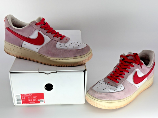 Nike Air Force 1 Low 07 QS Tulip Pink Red DD3384-600 Mens 8.5 Valentines