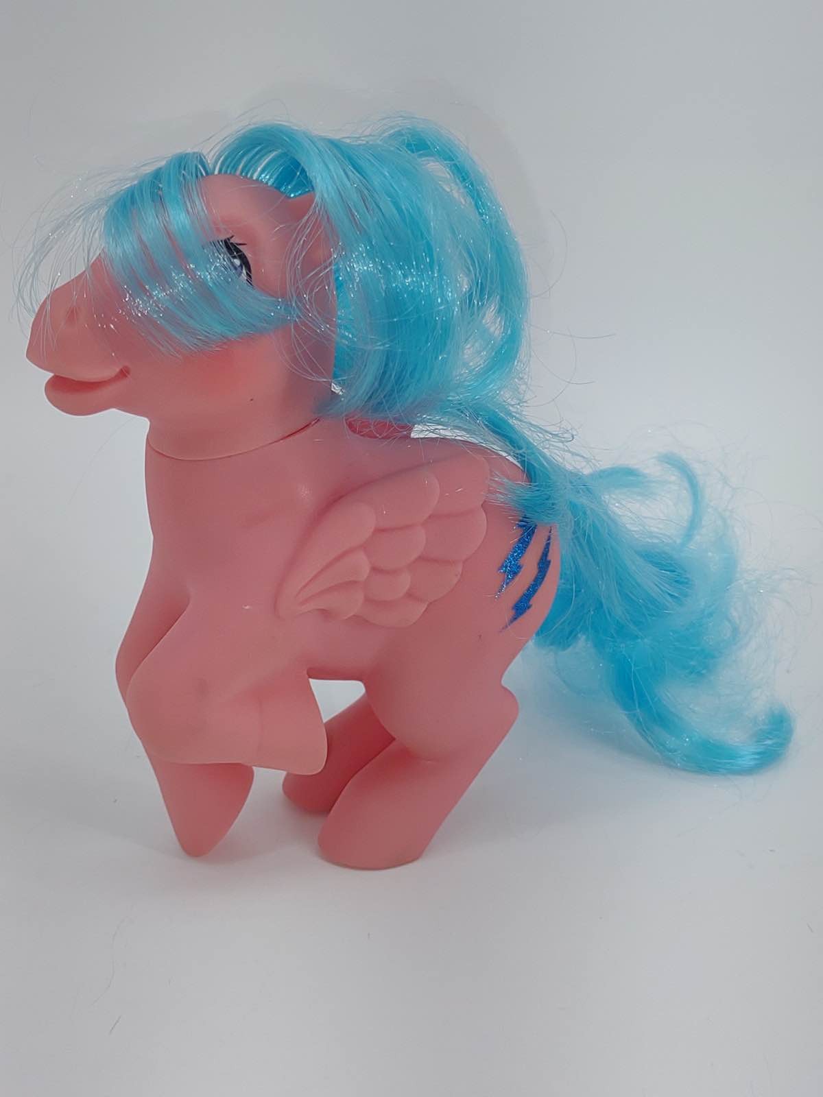 1983 MLP G1 Firefly Pink Pegasus Blue Hair Lightning Bolts