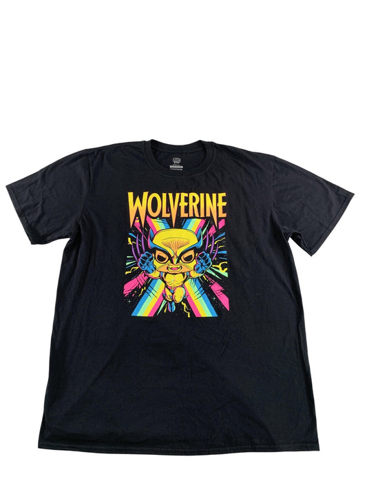 Marvel Wolverine Shirt Mens Extra Large Black Funko Pop Tees Graphic Neon Comic