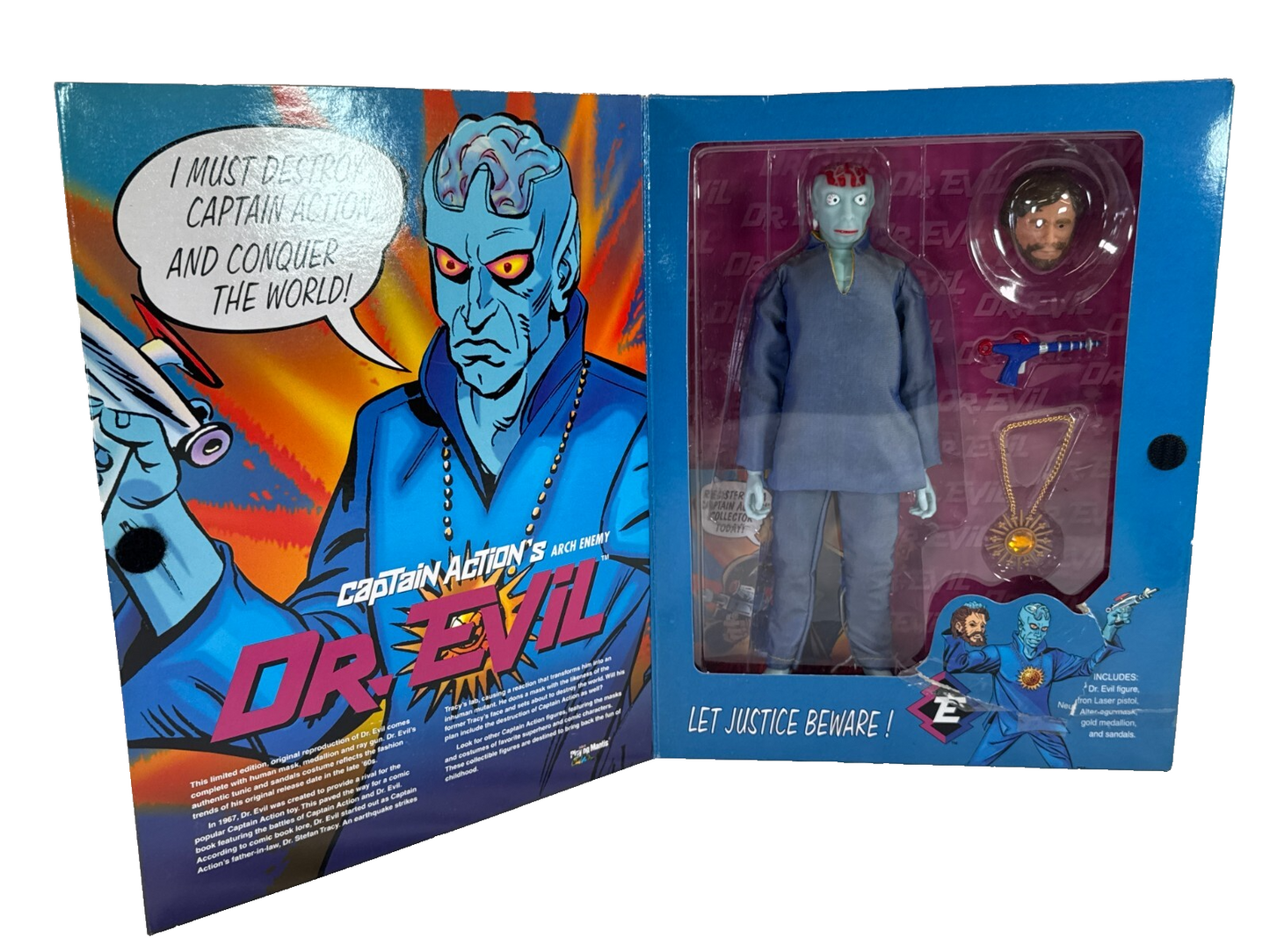 1998 Captain Action Dr. Evil Arch Enemy Figure Playing Mantis Villain Series MIB