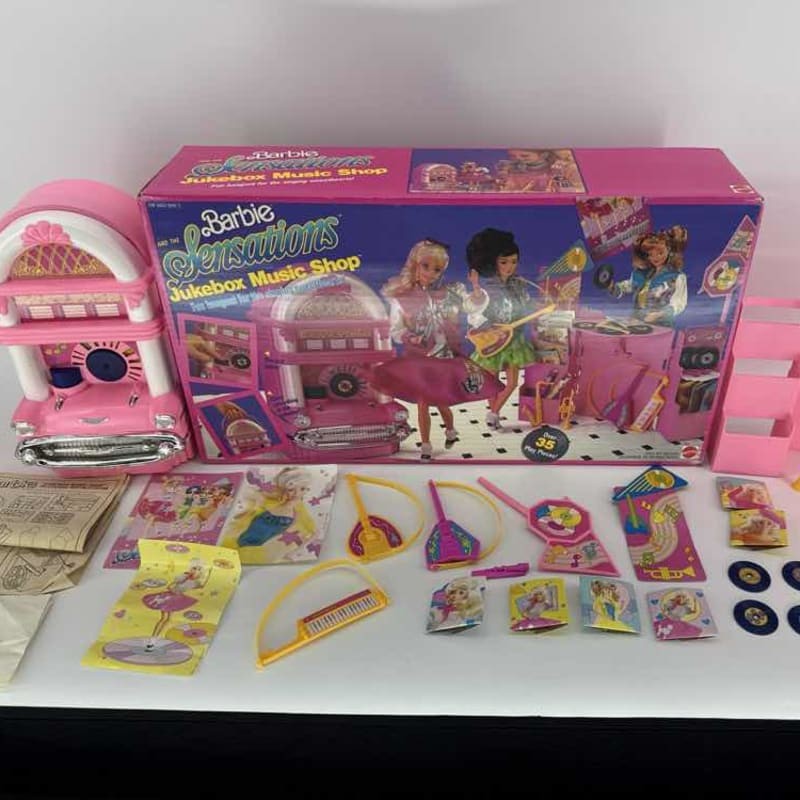 1987 Mattel Barbie Music Shop Playset #7361 Box Accys