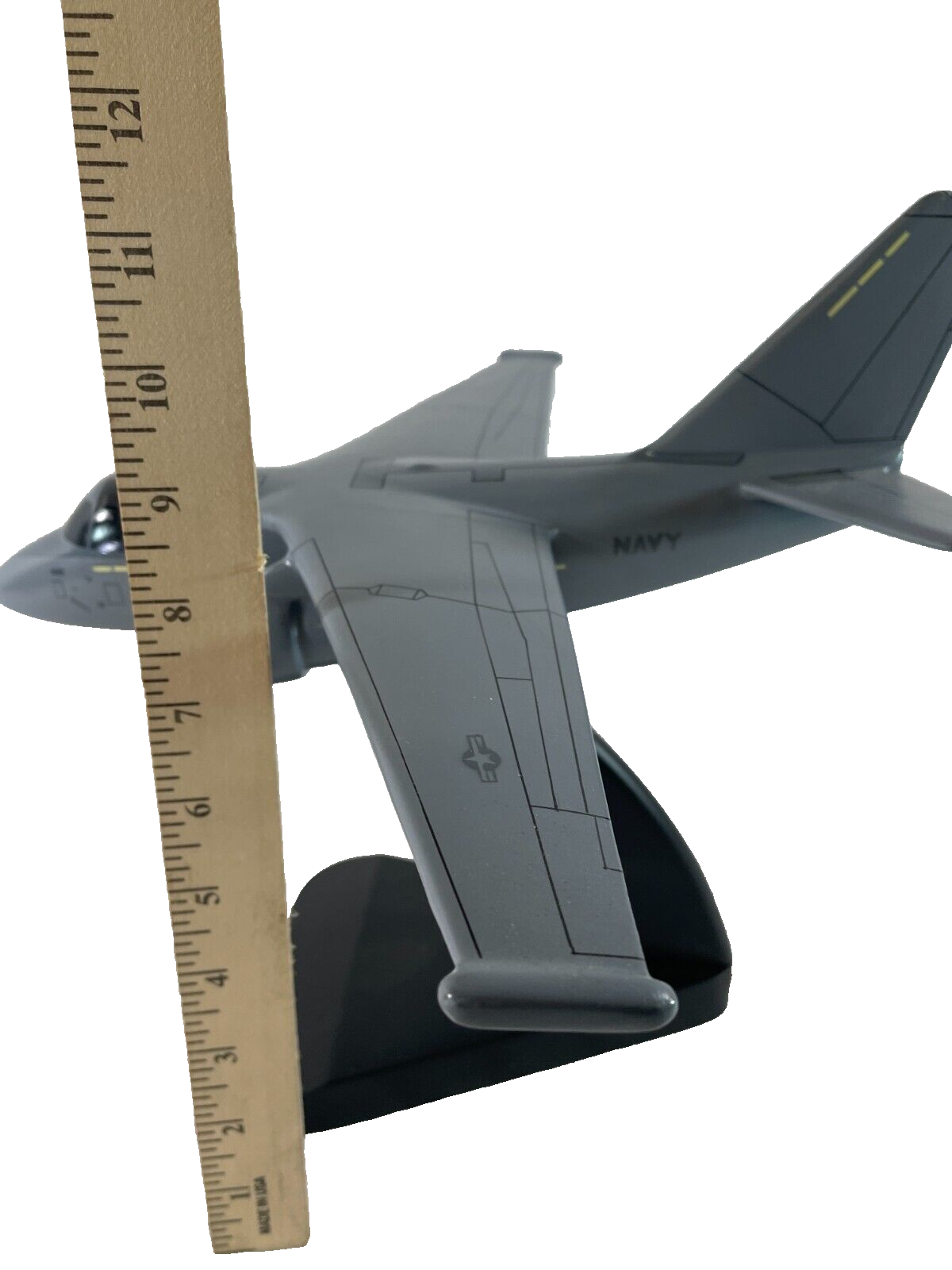 US Navy S-3B Viking 12” Wooden Model Airplane Gray Desk Display Collectible
