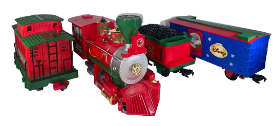 Disney Christmas Train Set Scientific Toys Battery Operated w/ Track & Cars